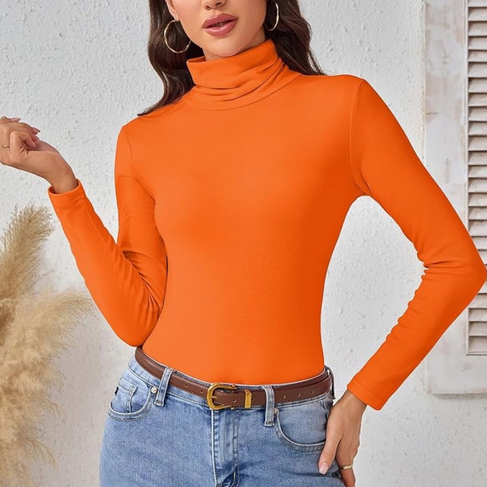 Chic Nation Orange Long Sleeve Tee